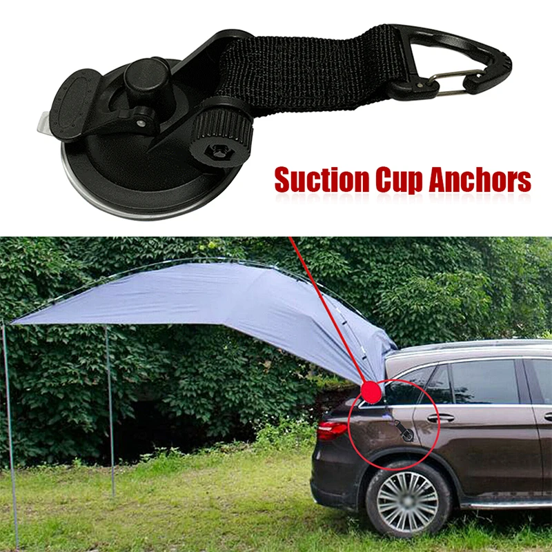 2/4 Pcs Outdoor Suction Cup Anchor Tie Down Camping Tarp Car Side