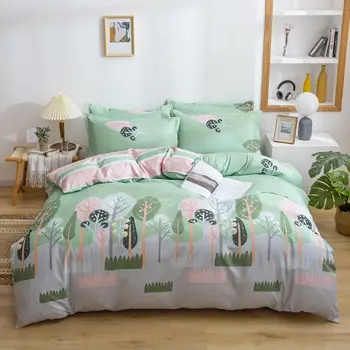 

56 Bedding Set Quilt Cover Pillowcase Duvet Cover Sets Gray King Queen Double Single Full Size Green Bed Linen