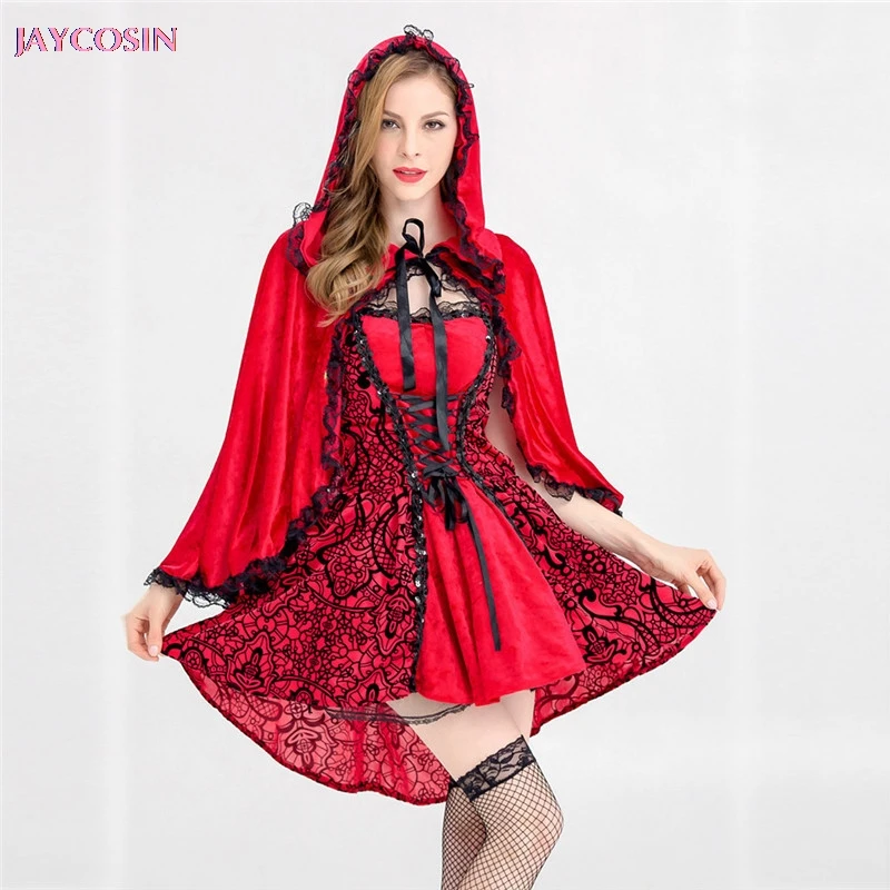 JAYCOSIN многоцветный Хэллоуин платье Женский Красный Косплей Костюм Макияж