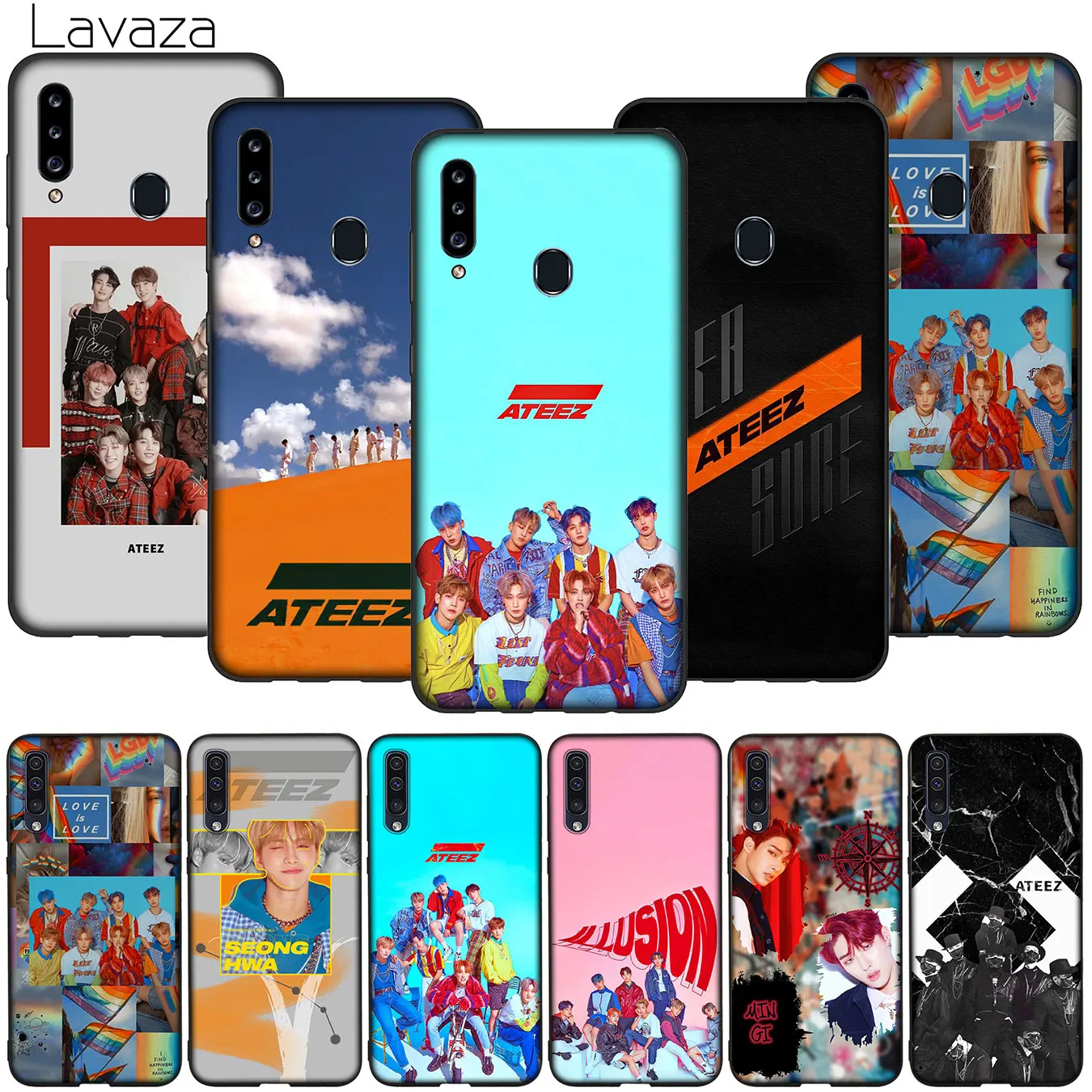 KPOP ATEEZ LOGO Soft Silicone Phone Case for Samsung Galaxy A9 A8 A7 A6 A5 A3 A2 Core J8 J7 J6 J4 Prime Plus 2018 |