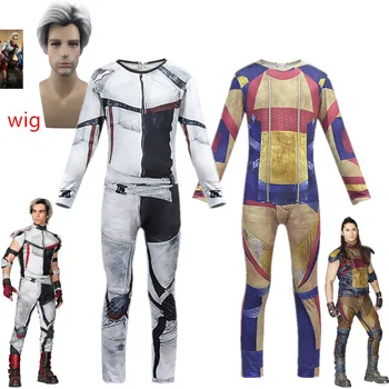 

kids Descendants 3 Carlos Gil/Jay Jumpsuit Wig Cosplay Costume Polyester 3D Printed Christmas Halloween party Costumes for kids