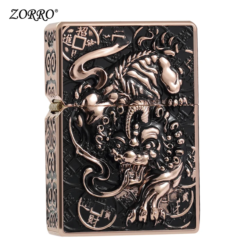 

ZORRO, windproof kerosene lighter, brave old trick, old fashioned retro male fire machine, gift for boyfriend.