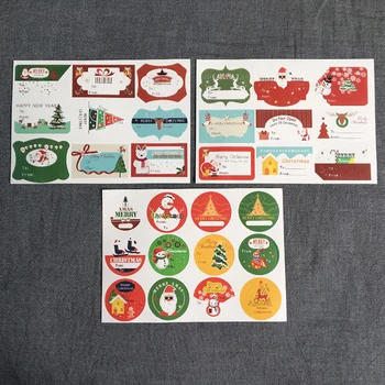 

10 sheets Christmas Sticker Santa Claus Christmas Tree Deer Cake Packaging Sealing Label Kraft Sticker Baking DIY Gift Stickers