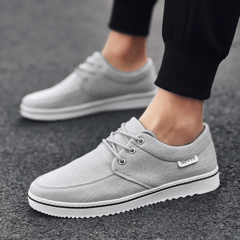 

Men's Canvas Shoes Spring Summer Casual Shoe Men Lace-Up Flats Shoe Comfortable Sneakers Shoes Brand Fashion Loafers Shoe