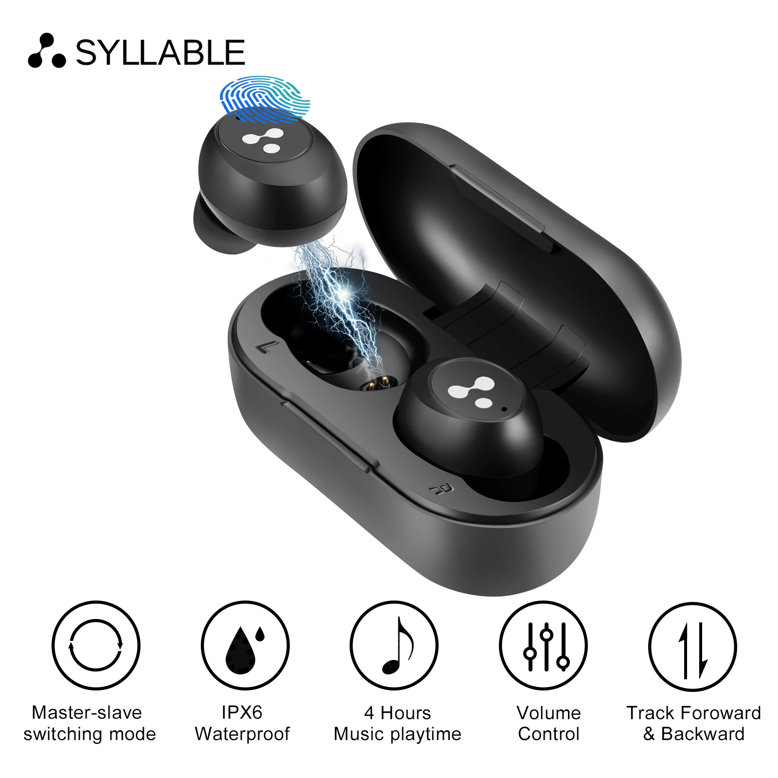 SYLLABLE-auriculares inalámbricos S103 con TWS, cascos con Bluetooth, estéreo, modo de conmutación maestro-esclavo, Syllable, S103, para teléfono