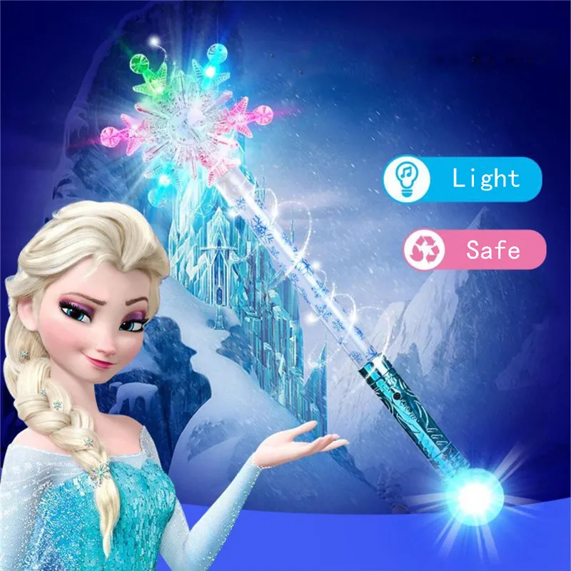 frozen elsa disney on ice light up glow snowflake wand toy