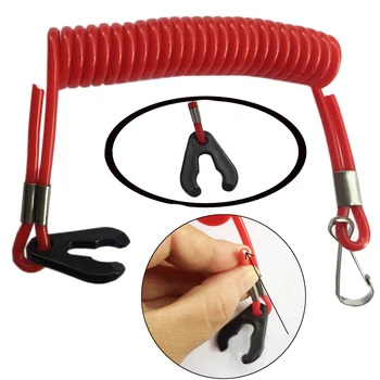 

Boat Red Safety Rope TPU & PVC 1.2m/ 47.2 Inch Practical Tool Kill Switch Key Lanyard For Honda Mercury Evinrude Johnson Tether