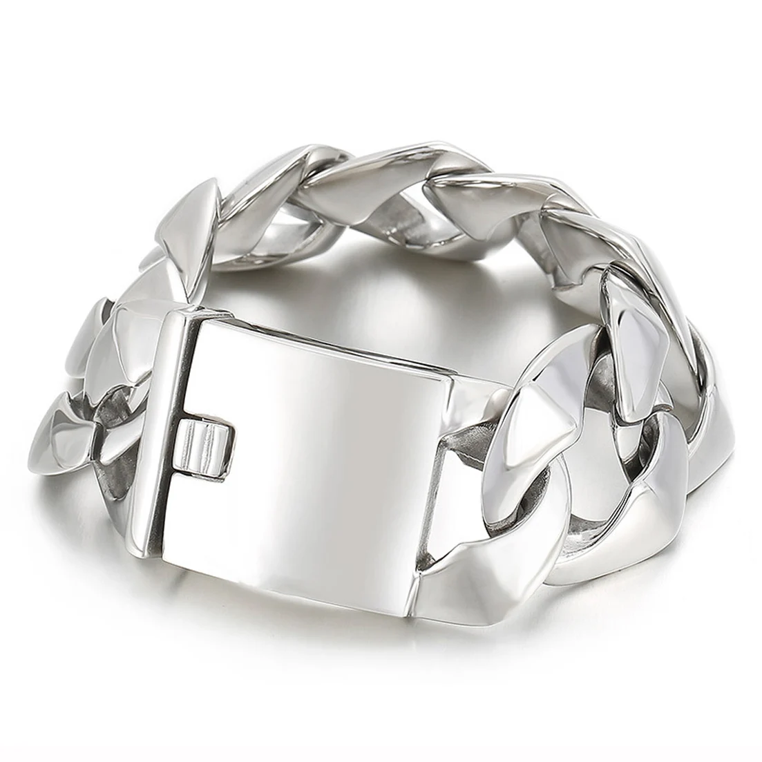 

31 мм большой тяжелый браслет из нержавеющей стали 316L панцирный кубинский браслет мужской хип-хоп панк крупные звенья цепи браслет ювелирные изделия