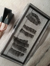 Pestañas postizas magnéticas 3D, 5 imanes, 4 pares, hechas a mano, naturales, de visón Artificial, con pinzas