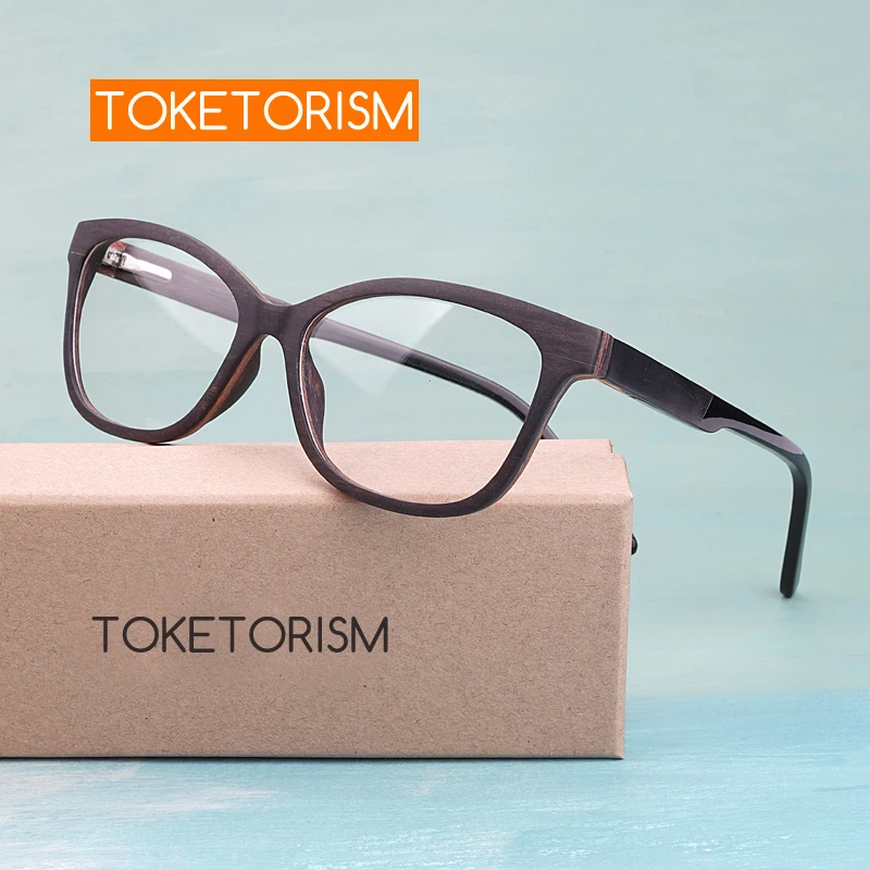

Toketorism natural wood eye glasses frames for men retro spectacle frames women glasses 2206