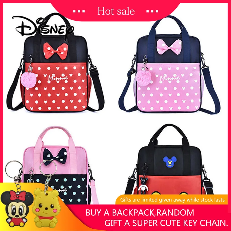 

Disney Mickey Minnie Pupils Student Backpack Mickey Mouse Women Handbags Diagonal Bags Boy Girl Waterproof Bag Birthday Gifts