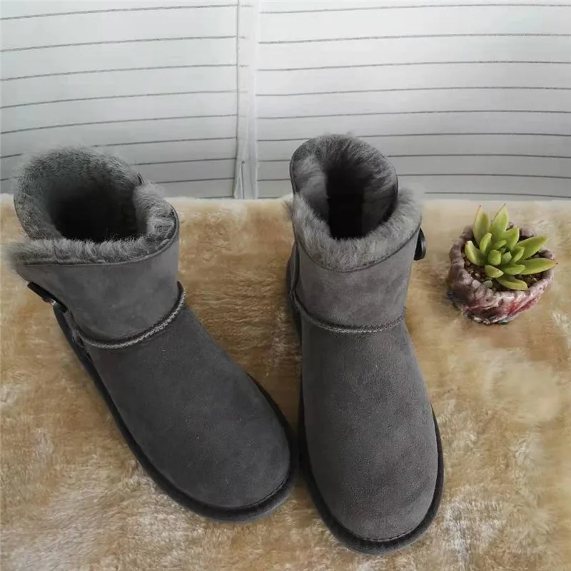 Обувь на натуральном меху; женские зимние ботинки из натуральной овечьей кожи; Модные ботильоны; натуральный мех; теплая шерсть; зимние ботинки; обувь