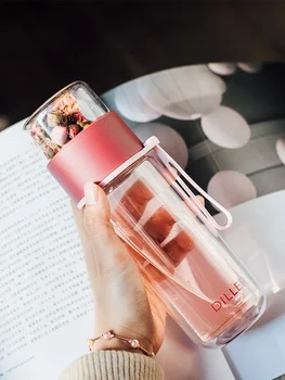 

Ma'am Office Portable Tea Water Separation Infusion Of Tea Cup Double-deck Flower Receptacle Woman Lovely Household Bubble