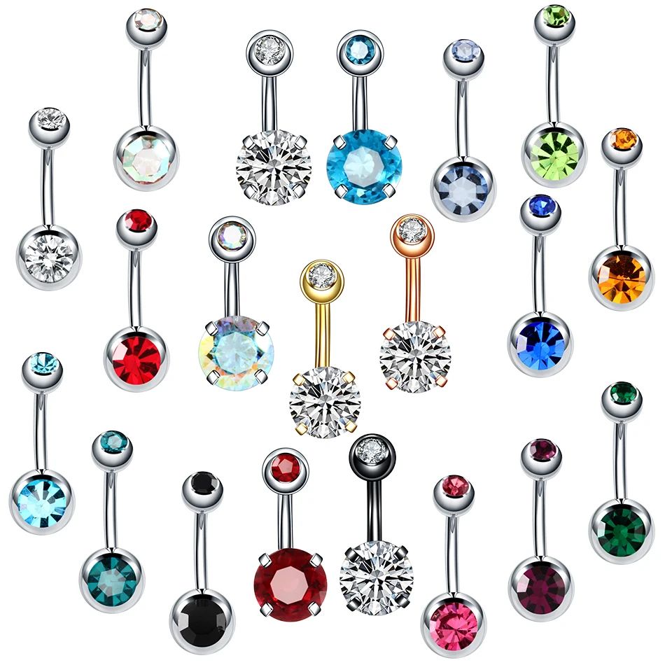 1PC Crystal Steel Belly Piercing Navel Piercing Sexy Nombril Piercing Ear Piercing Navel Earring