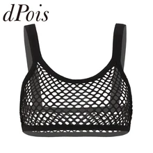 Женское прозрачное Сетчатое сексуальное нижнее белье, камзол, укороченный топ на бретельках, одноцветные повседневные тонкие топы на бретелях