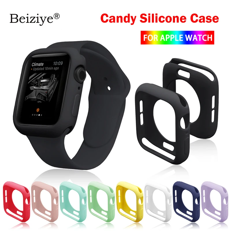 Чехол из ТПУ для Apple Watch 38 мм 42 40 44 цветной защитный чехол iWatch series SE 6 5 4 3 2Ultra-thin |