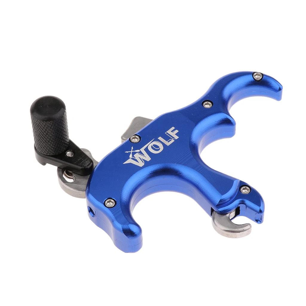3 Finger Compound Bow Release Aids Caliper Thumb Trigger Grip Handle Archery Accessories for Target Hunting Practice Training