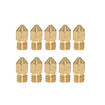 

10Pcs MK7 MK8 Brass Nozzle Extruder Threaded 0.2/0.3/0.4/0.5/0.6/0.8mm For 1.75mm Filamnet Head 3D Printer Parts