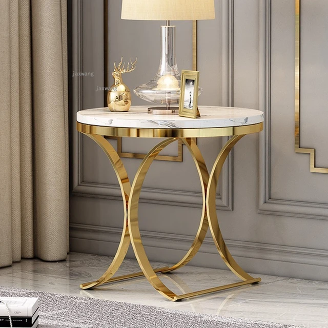 Table d'appoint ronde nordique en fer forgé, pour dortoir, petit  appartement, Table basse, salon, coin de canapé - AliExpress