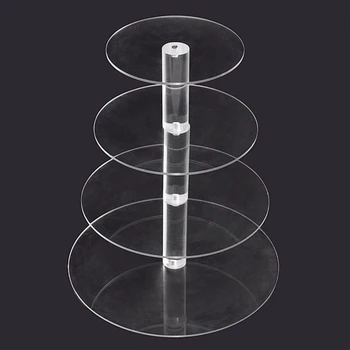 

Display Acrylic 4 Layer Round Holder Snack Rack Cake Stand Party Dessert Birthday Transparent