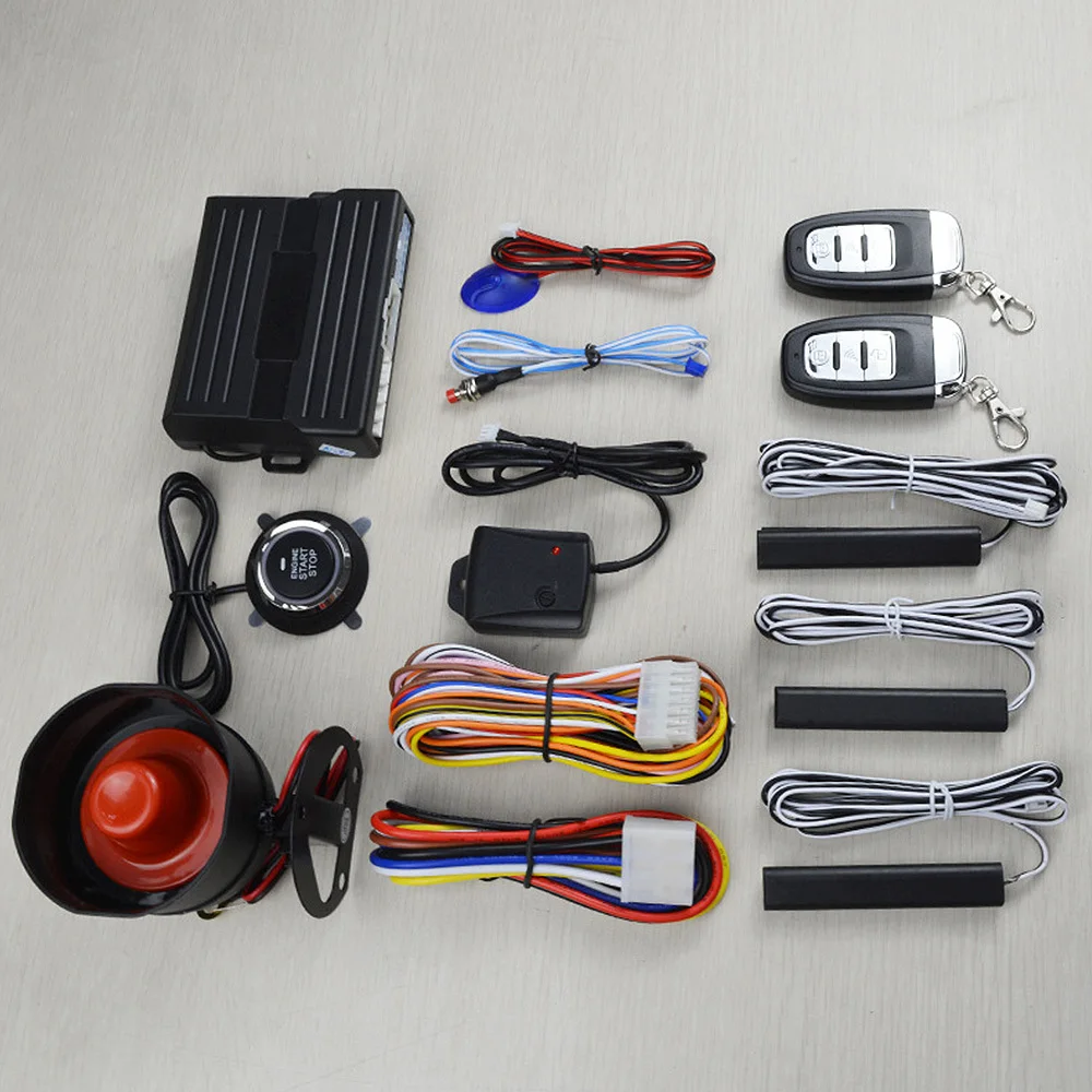 

Pke Car Alarm System With Keyless Entry Remote Engine Start Universal Vehicle Keyless Alarm Go Shock Warn Push Button