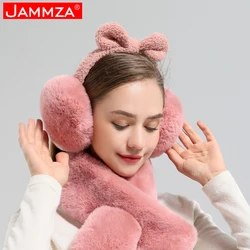 Soft Plush Ear Winter Warm Earmuffs for Women Fashion Bowknot Solid Color Earflap Outdoor Cold Protection Ear-Muffs Ear Cover