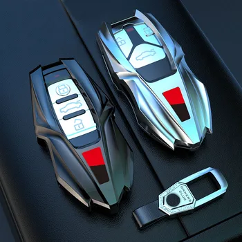 Cover chiate/telecomando per Audi A6 A5 Q7 S4 S5 A4 B9 Q7 A4L 4m TT TTS RS 8S 2016 2017 2018 accessori - Custodia protettiva per chiave in lega di zinco di alta qualit per Audi A6 A5