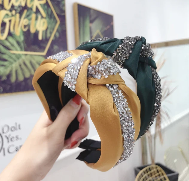 Модный корейский стиль кружева горный хрусталь hairband для женщин девочек мода сексуальный простой Кристальный обруч для волос аксессуары для волос