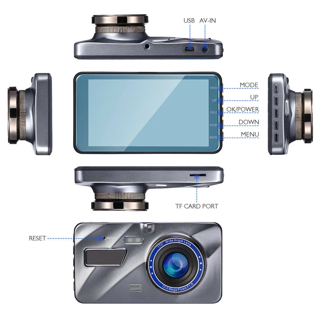 Full HD 1080P " ips автомобиль dvr приборная панель камера с инфракрасным ночным видением видео рекордер g-сенсор USB Dash Cam Автомобильный видеорегистратор s