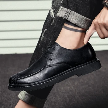 

Men's Fashion Genuine Leather Sneakers Trend Comfortable Man Casual Shoes Outdoor lace up Non-slip Breathable Shoes big size 47