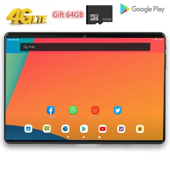 

10.1 Inch Tablet 64GB TF Card Tablet PC Global Bluetooth Wifi Phablet Android 9.0 8 Octa Core Dual SIM Card 2.5D Tablet MT6762