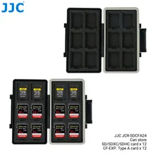 Aliexpress - JJC 24 Slots Waterproof Memory Card Case Holder Wallet Organizer for 12 SD SDHC SDXC 12 CFexpress Type-A Card Storage Box Keeper
