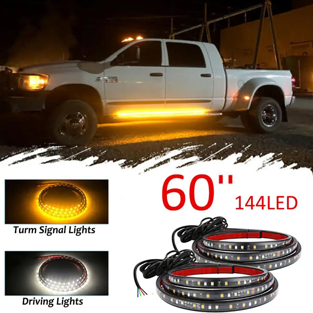 

For SUV pedal led light 2PCS 60"144led light Car LED Running Board Light Kit Side Step Strip for Truck SUV pedal led light CSV