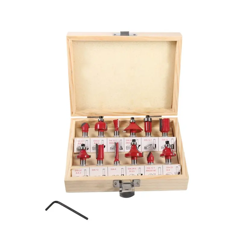 

12 Pcs/Sets Milling Cutter Router Set 8mm Wood Cutter Carbide Shank Mill Cutter Woodworking Engraving Cutting Tools Durable