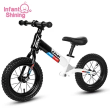 Infant Shining Children Balance Car Bicycle Ride on Toys Double Wheel Sliding Car Adjustable No Pedal 2-6 Years Old Baby