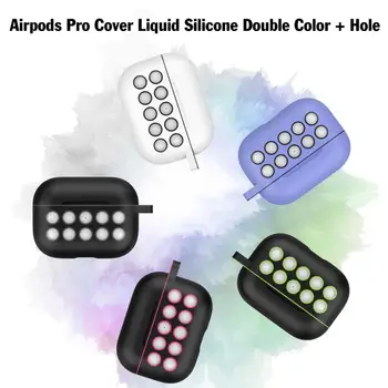 

For Airpods Pro Silicone Cases Ten Holes Design Protective Earphone Cover Case Shockproof Sleeve With Hook For Air Pods Case