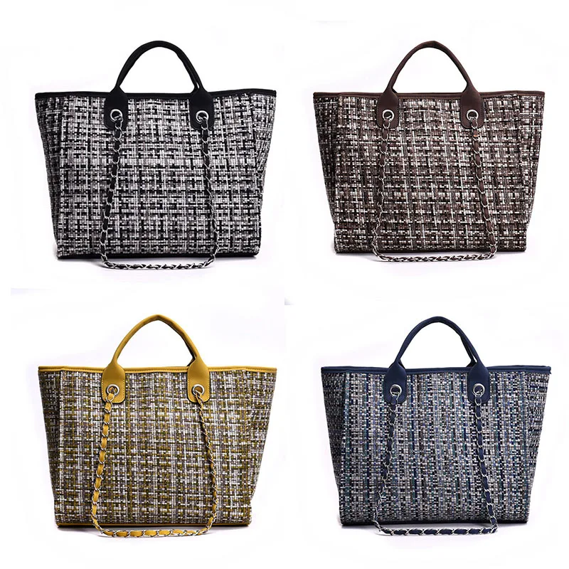 Cena Ansloth Winter Classic Plaid torebki damskie torebki wełniane damskie torebki na ramię Patchwork torba na łańcuszku duży top rama do torebki HPS217