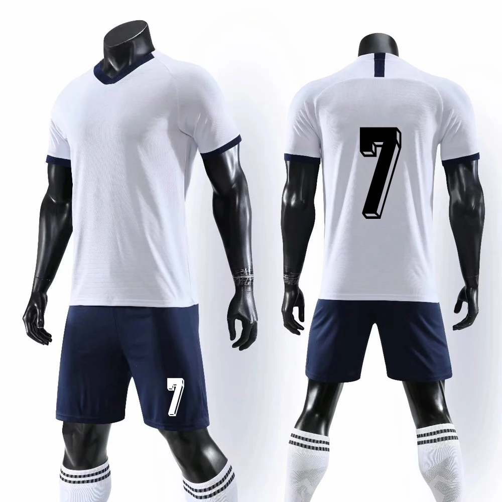 Camiseta futbol 19/20, Футбольная форма(без значка без логотипа), пользовательские Молодежные футбольные футболки+ шорты, футбольные тренировочные комплекты 7#6#5 - Цвет: Темно-серый