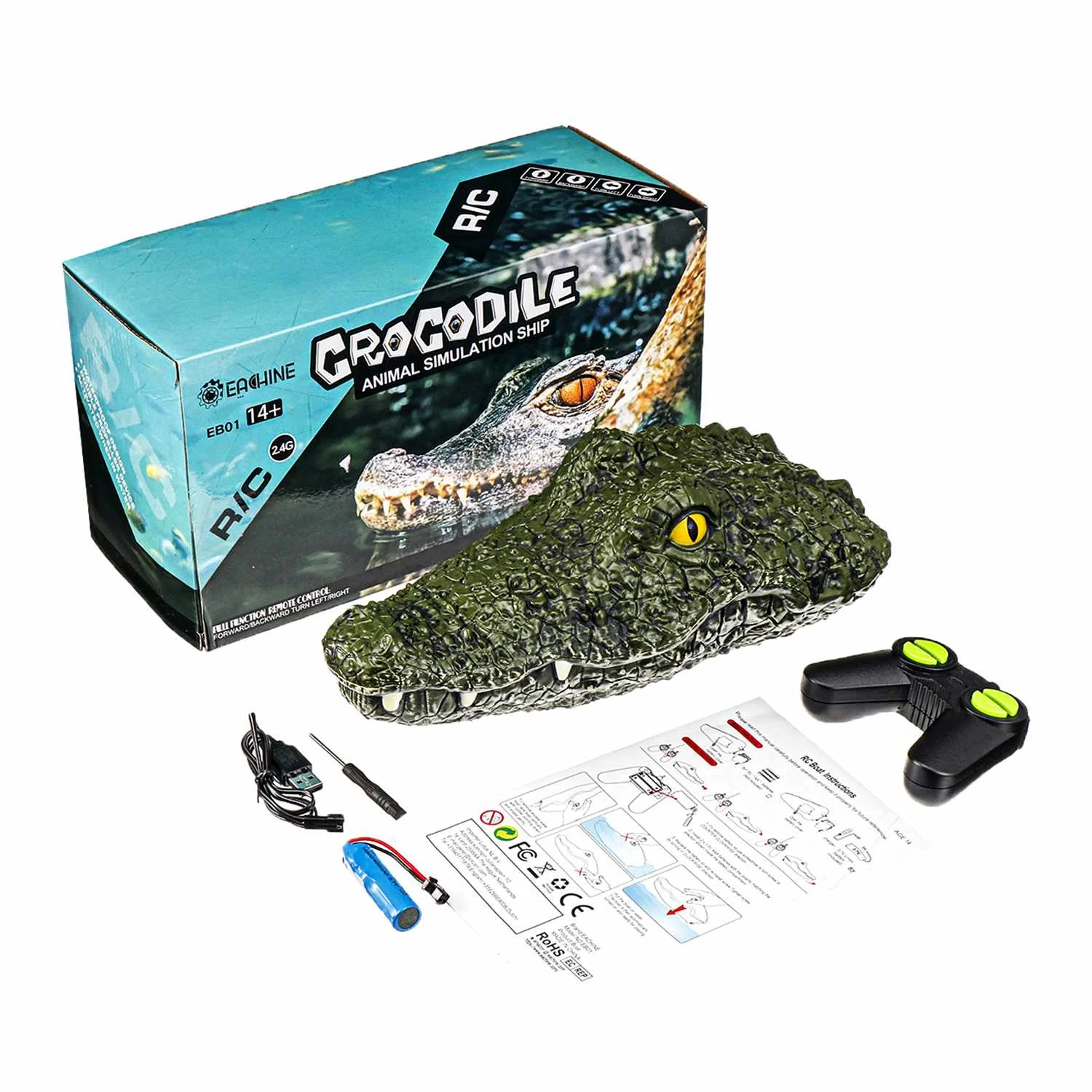 Remote Controlled Alligator Head Rc Crocodile Boat Toy Kalinzy