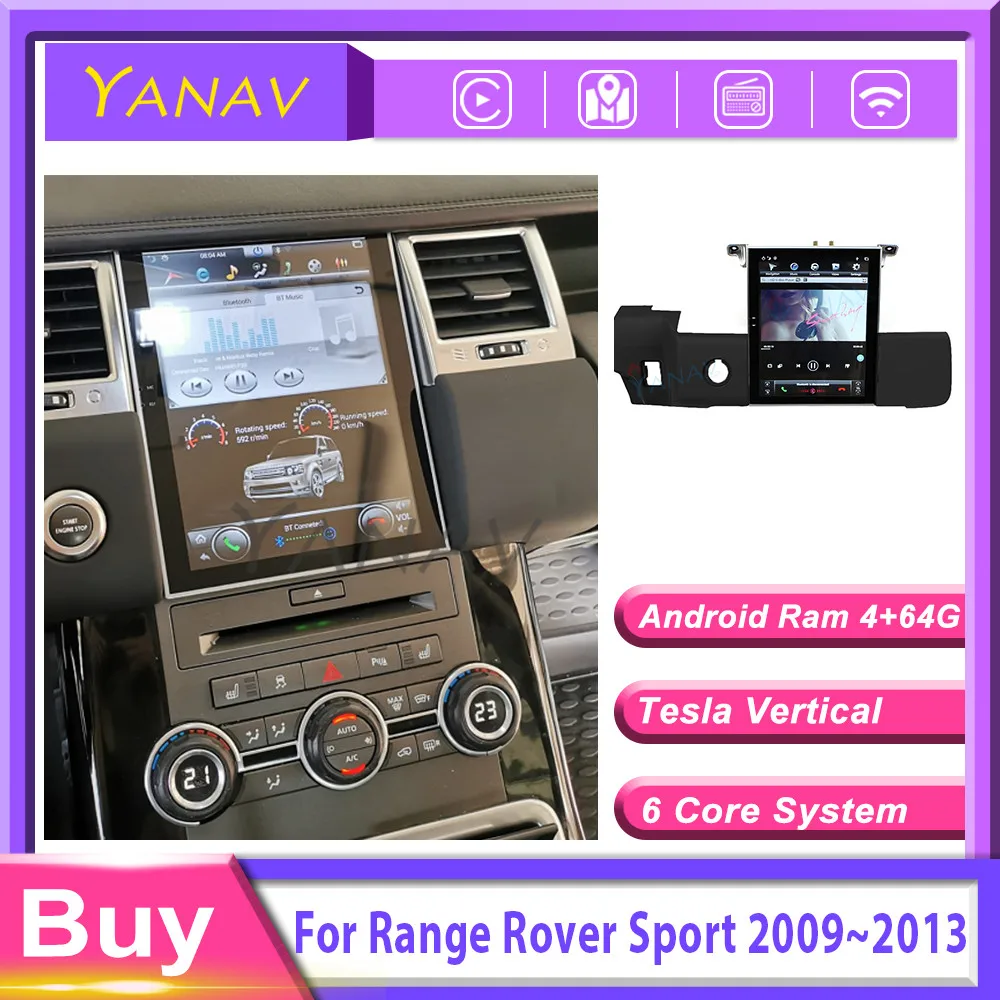 2 din Car gps Navigation Radio Player For Range Rover Sport L320 2009~2013 Headunit stereo Monitor tesla style android carplay | Автомобили
