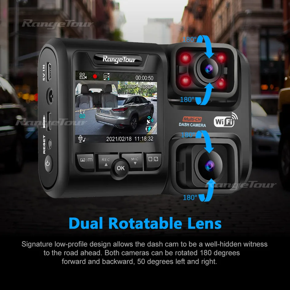 170 Degree Wide Angle HD Dash Cam 1080P Full HD Car Camera with Sony Sensor G-Sensor T1 Trekpow by ABOX Motion Detection 180°Rotatable Lens 