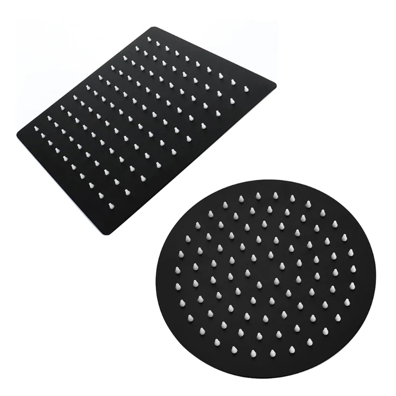 8/10/12 Inches Square/Round Showerhead Stainless Steel Black Ultrathin Bathroom Top Spray Shower Head Room | Обустройство дома