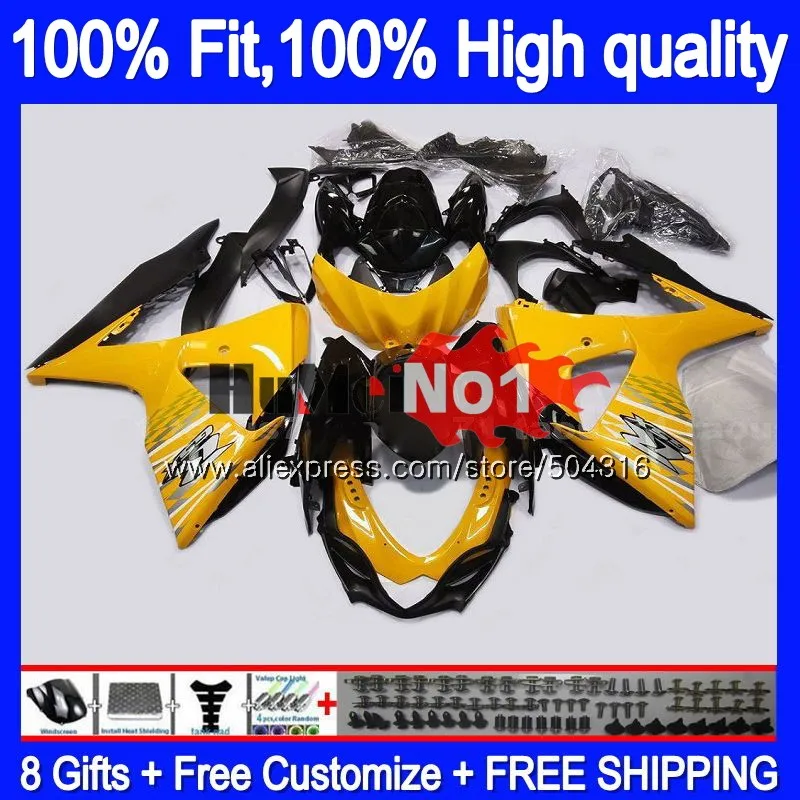 Инъекции для SUZUKI K9 GSXR1000 GSXR 1000 23MC. 73 черного и золотого цвета GSXR-1000 2009 2010 09, 10, 11, 14, 15, 16 лет обтекатель oem