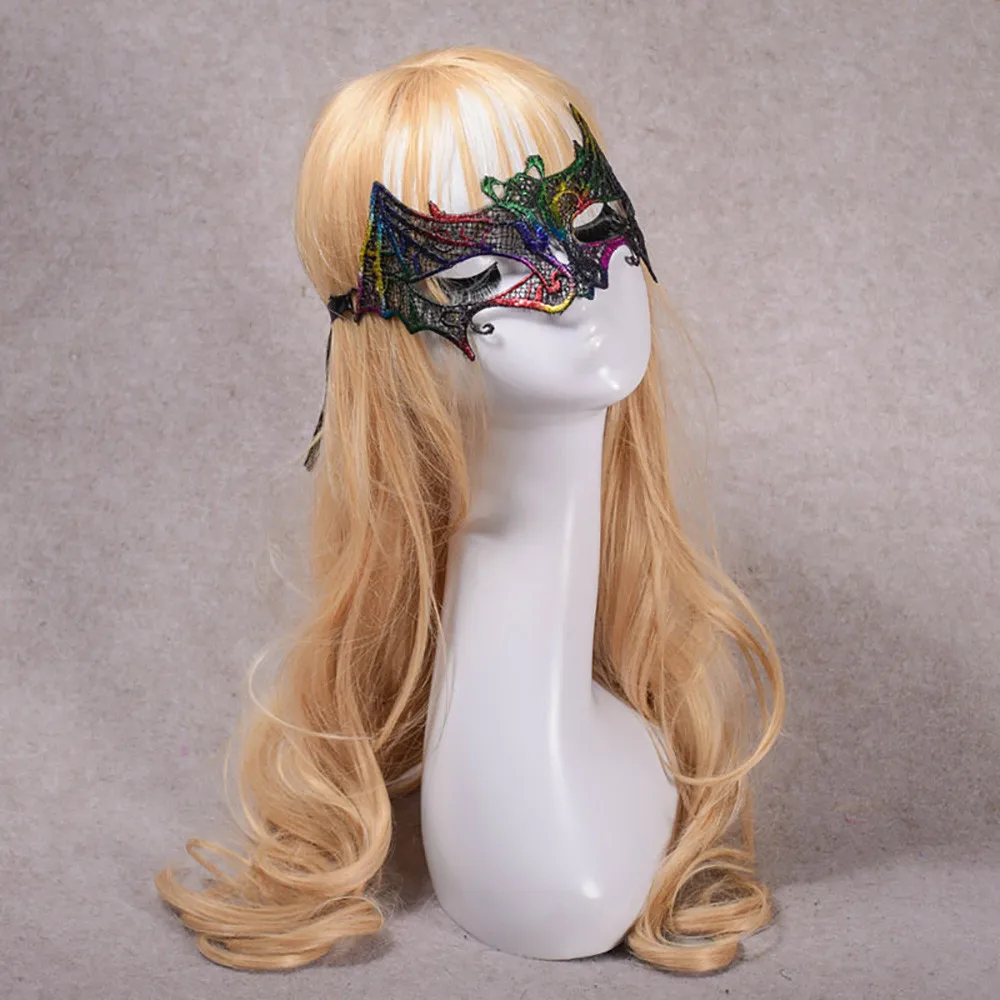 Patchwork Masquerade Lace Mask Cat woman Halloween Cutout Prom Party Mask Accessories beautiful mascaras de latex realista