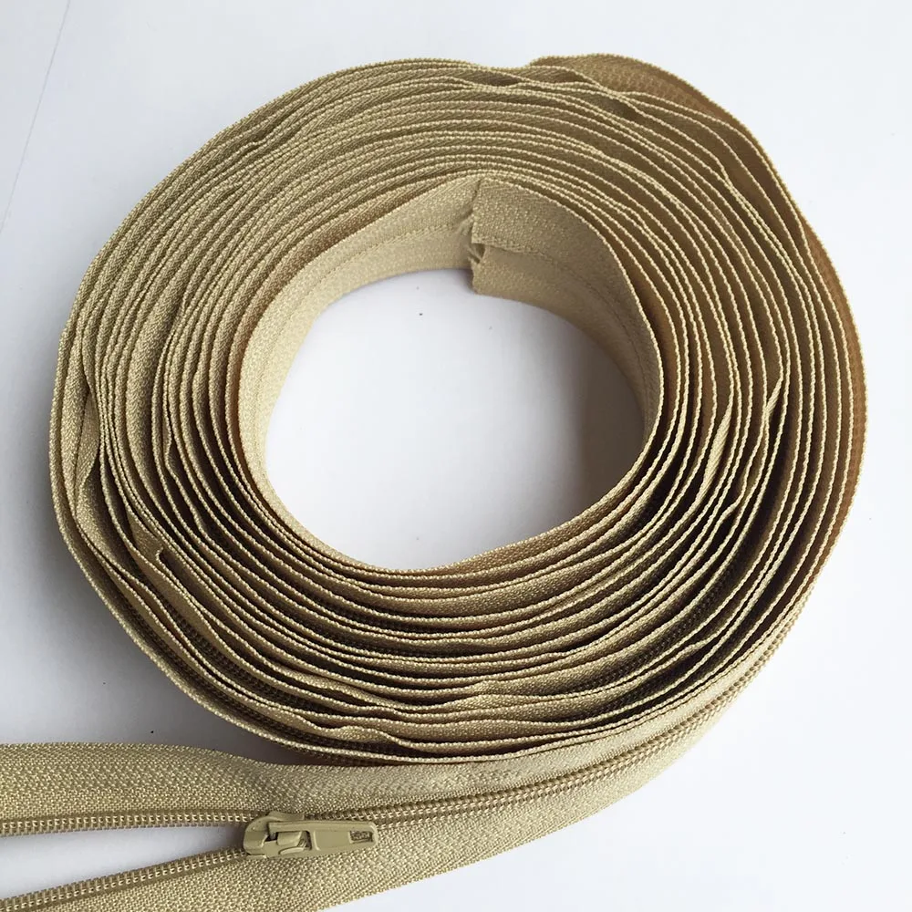 Versatile Nylon Zipper Rolls with Auto-Lock Sliders for Tailor Sewing Accessories