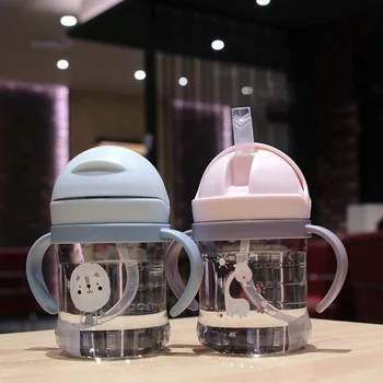 

350ml Baby Feeding Cup with Straw Children Learn Feeding Drinking Bottle Kids Training Cup