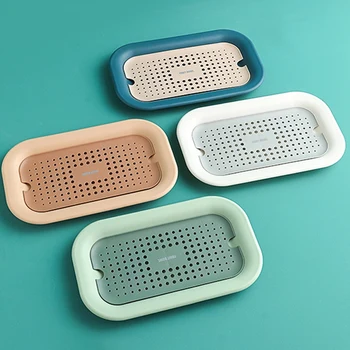 

Double Layer Plastic Drain Tray Washing Household Living Room Fruit