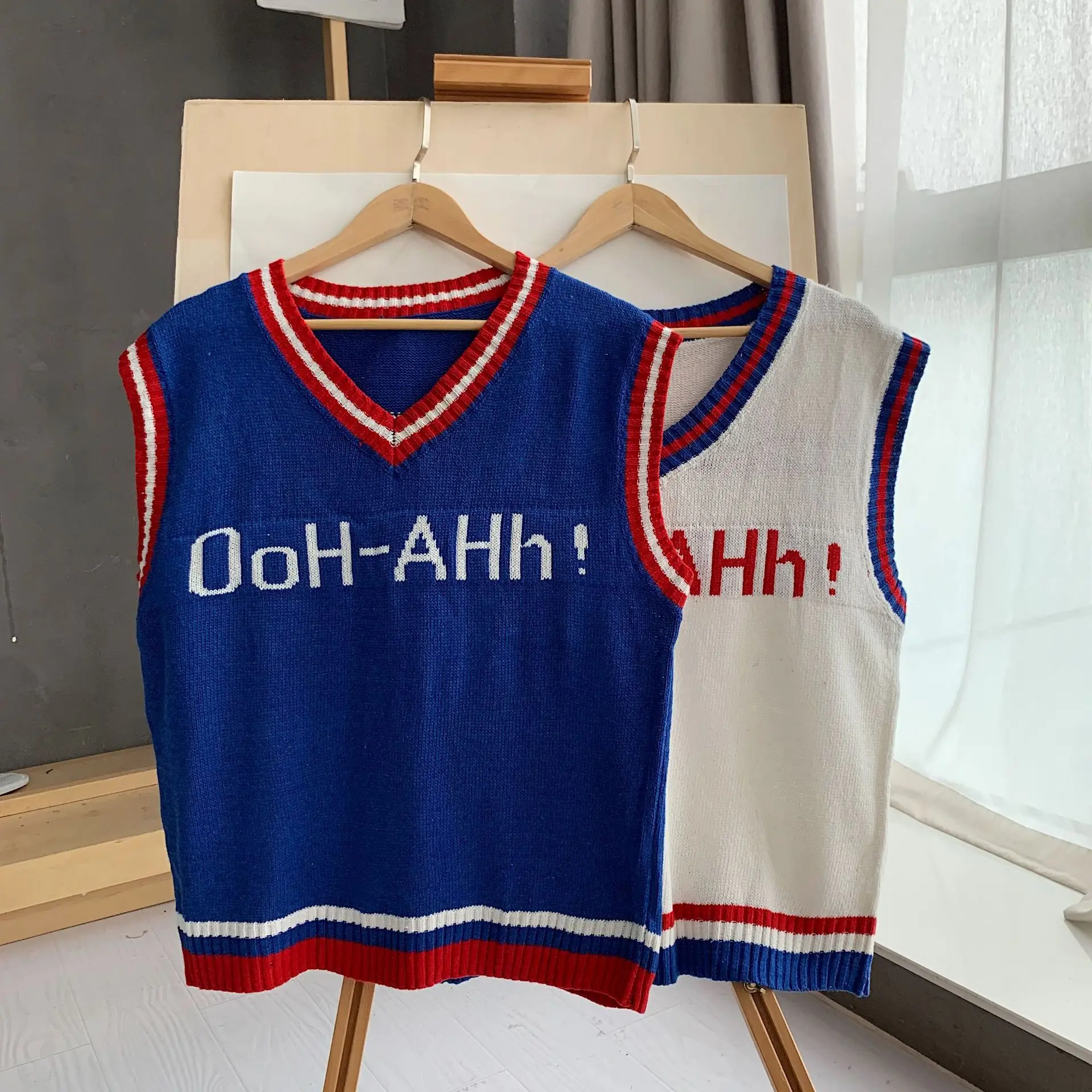 

New Style 2019 Autumn & Winter Casual MEN'S Vest Lettered Knitted Slim-Daily Life Vest Sweater Handsome