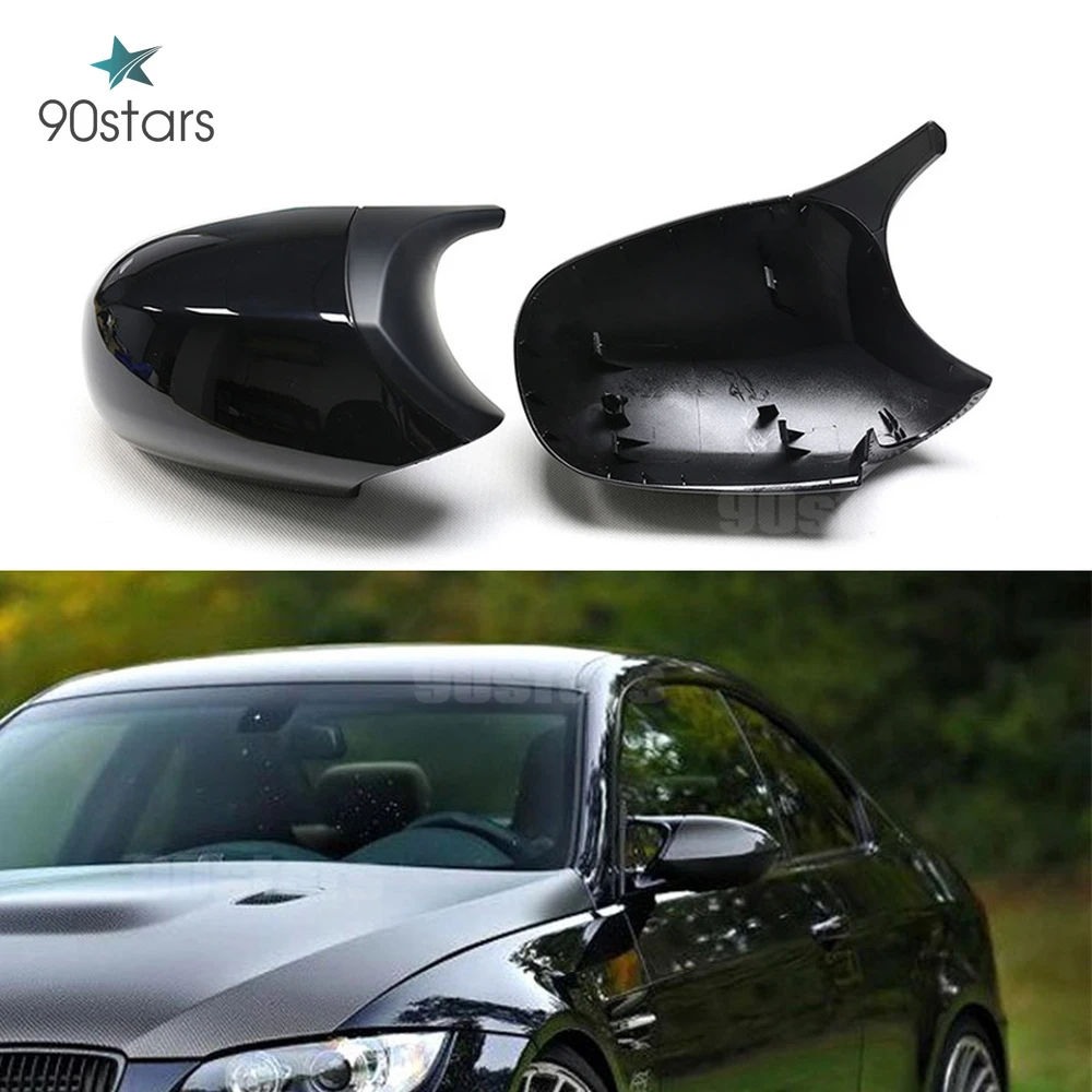 Wing Mirror Cover Cap Replacement Covers Mirror Cover Plain Black M3 Style Rear View Mirror Cap Cover Replacement Fit For BMW 3 Series E90 E91 E92 E93 LCI Pre-LCI 2006-2009 Waterproof and Durable