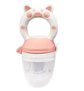 pink white pig M Силиконовый свежий Ниблер для кормления, кормушка для малышей, детские соски для мальчиков и девочек, безопасные детские бутылочки для кормления, Соска-пустышка - Цвет: pink white pig M